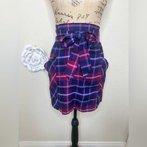 NTM: Urban Outfitters Cameron Flannel Skirt with Pockets & Wrap Tie Waist Sz XS